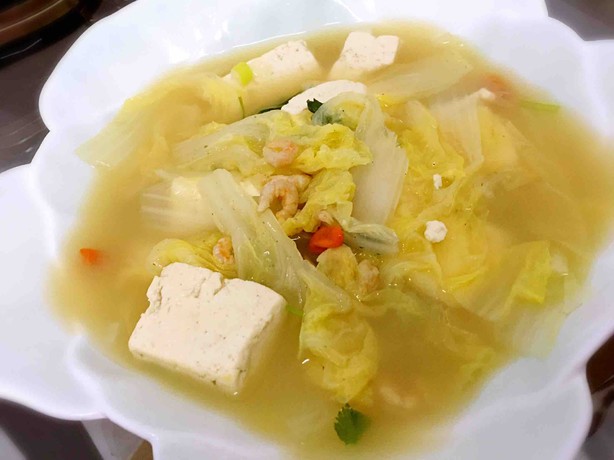 海米白菜豆腐汤