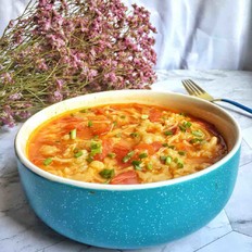 番茄金针菇疙瘩汤