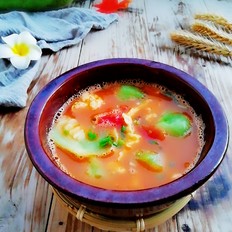 番茄丝瓜蛋汤