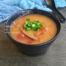 番茄猪肝糯米粉浓汤