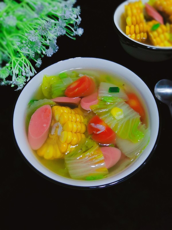 白菜玉米清脂养颜汤成品图